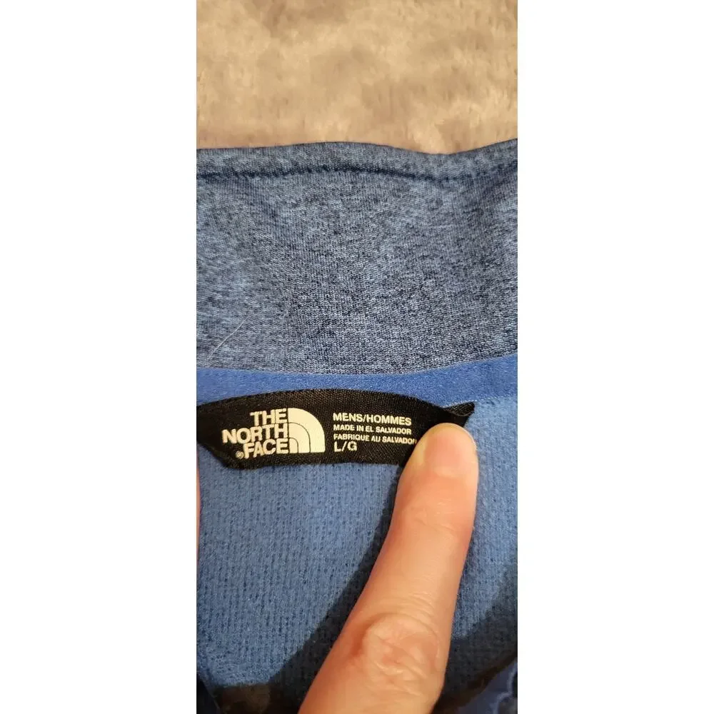 The North Face Sweater Mens Large Blue 1/4 Zip Fleece Pullover Mock Neck Outdoor